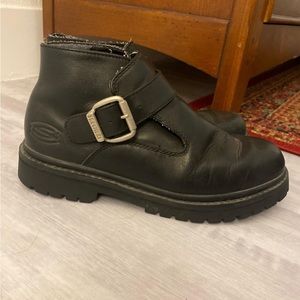 Vintage Skechers engineer boot style high buckle shoes
